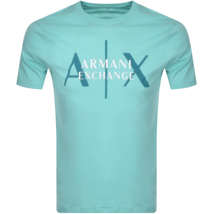 Alternative Image for ProductArmani Exchange Crew Neck Logo T Shirt Green1